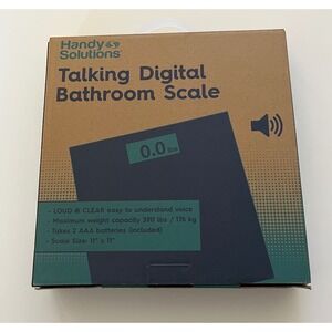 Handy‎ Solutions Talking Digital Bathroom Scale Black 390lb Capacity 15256 V2